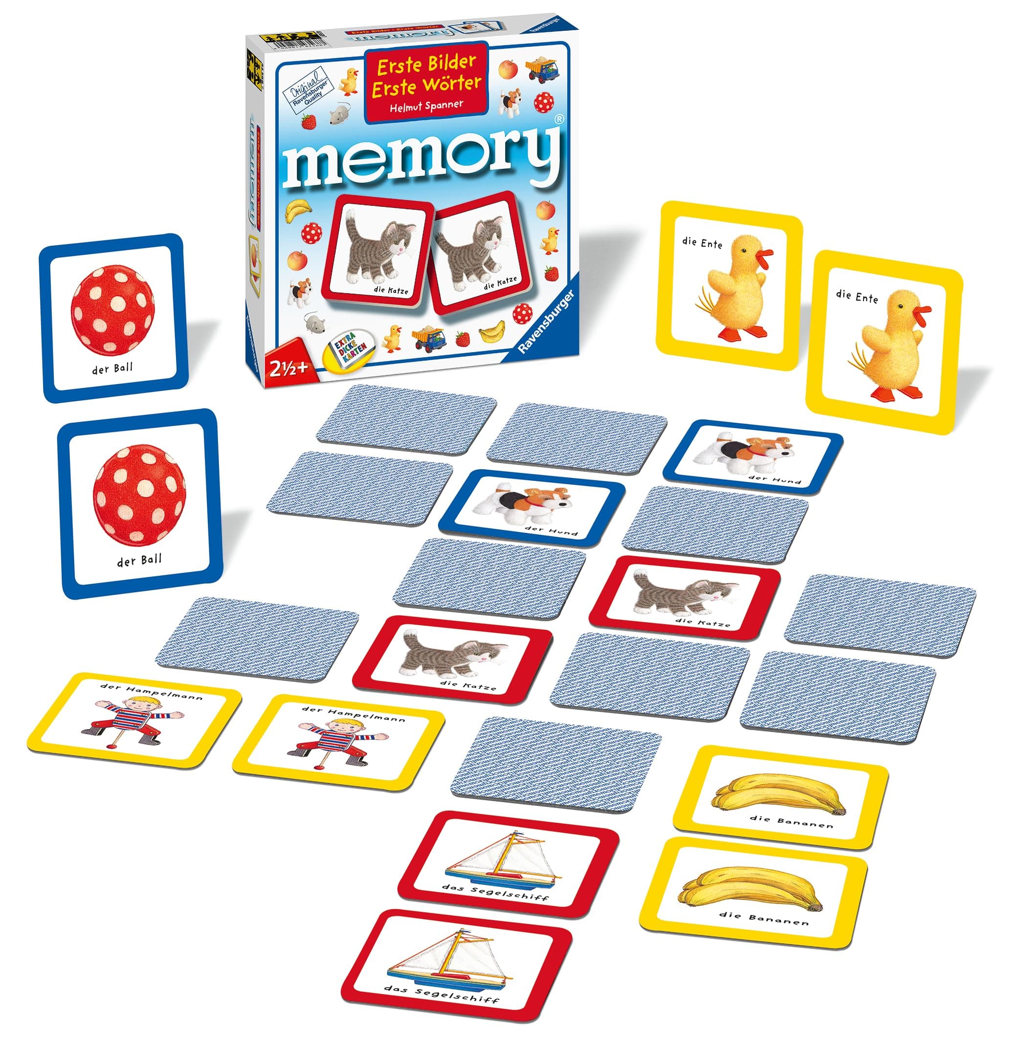 Ravensburger Kinderspiele, 88688 Erste Bilder - Erste Wörter Memory®, mit Motiven aus dem Kinderbuch Helmut Spannner, Spielzeug ab 2 Jahren