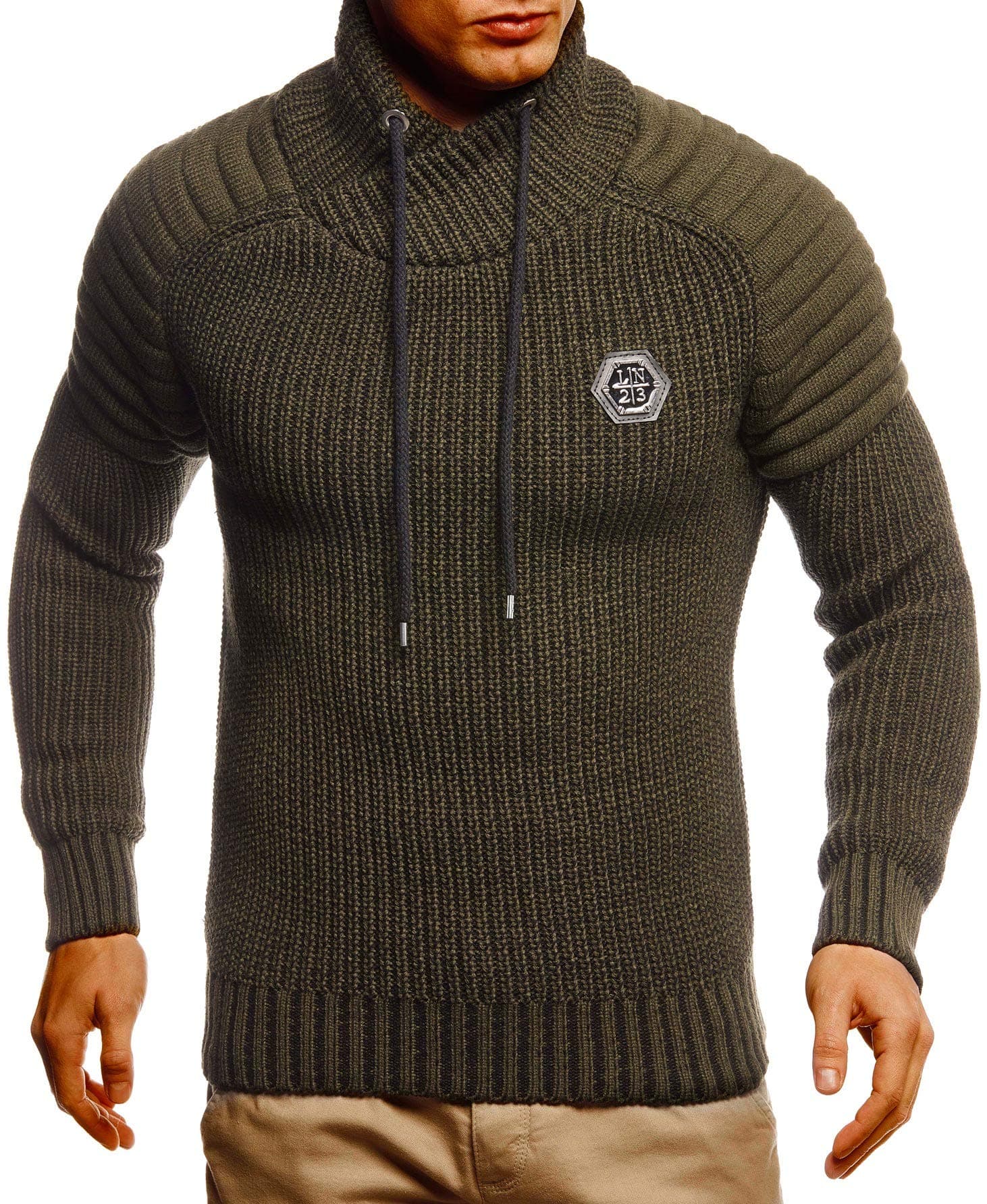 Leif Nelson Herren Strickpullover mit Schalkragen/Hochwertiger Winterpullover im Regular Fit Schnitt, ideal für Casual und Business-Looks, in vielfältigen Größen und Farben verfügbar