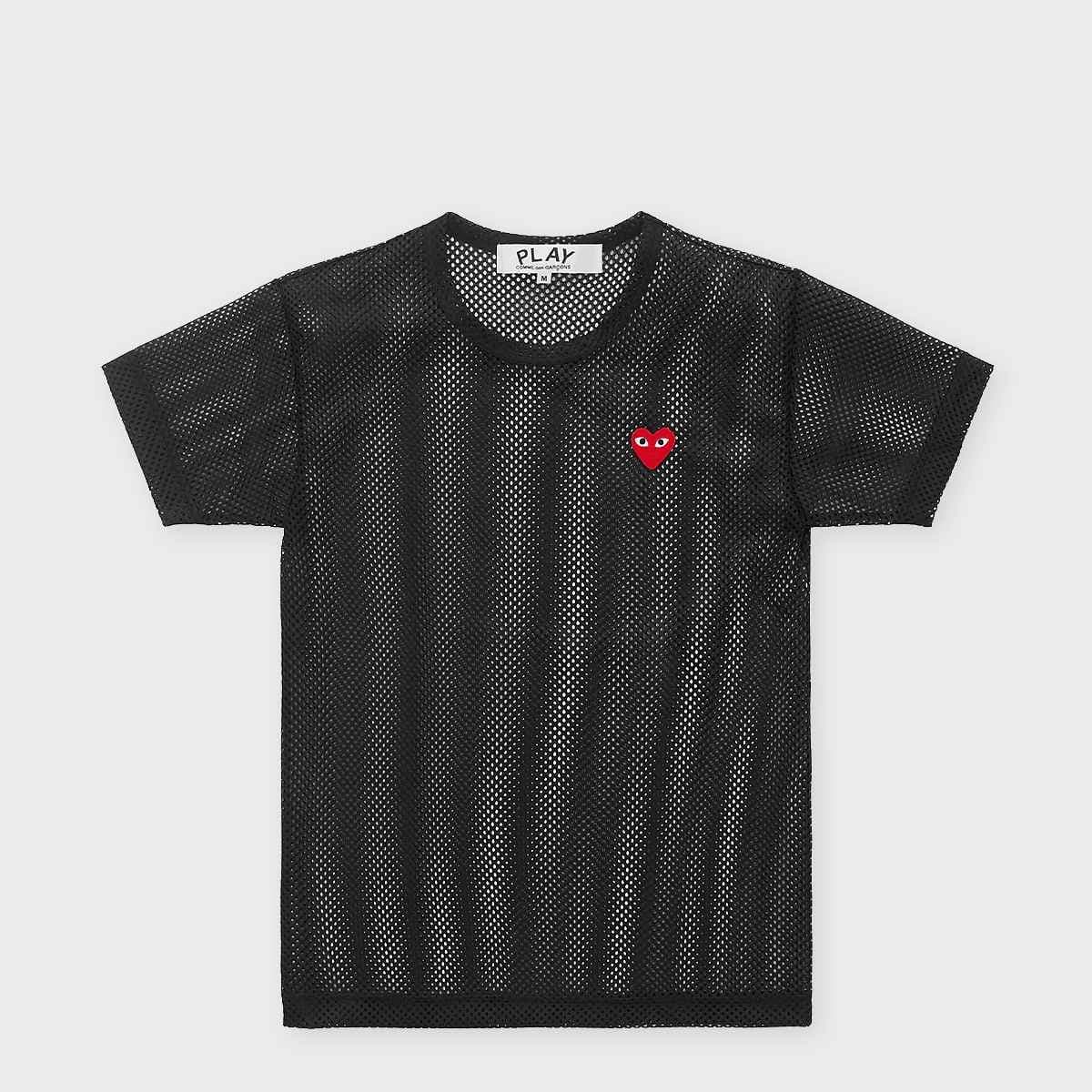 T-Shirt Red Emblem Mesh Red Heart black