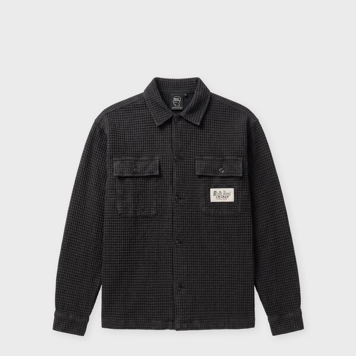 Waffle Button Front Shirt