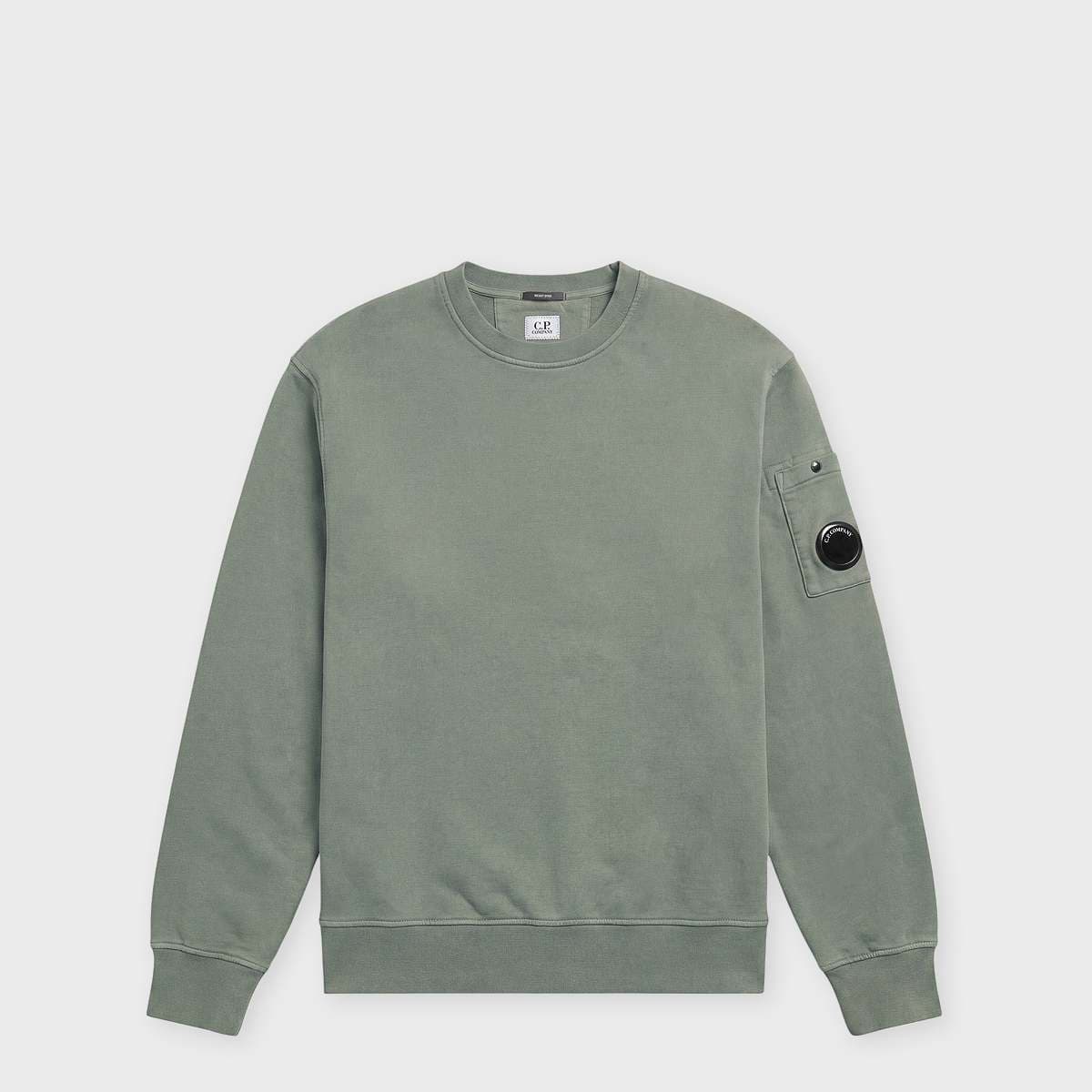 Brushed And Emerized Diagonal Fleece Crewneck