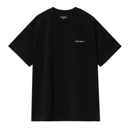 S/S Script Embroidery T-Shirt (black / white)