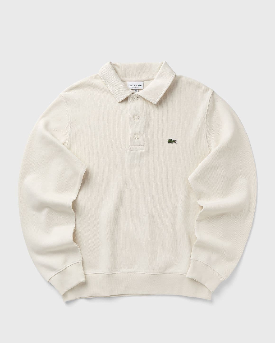 Ribbed Cotton Polo Collar Sweatshirt