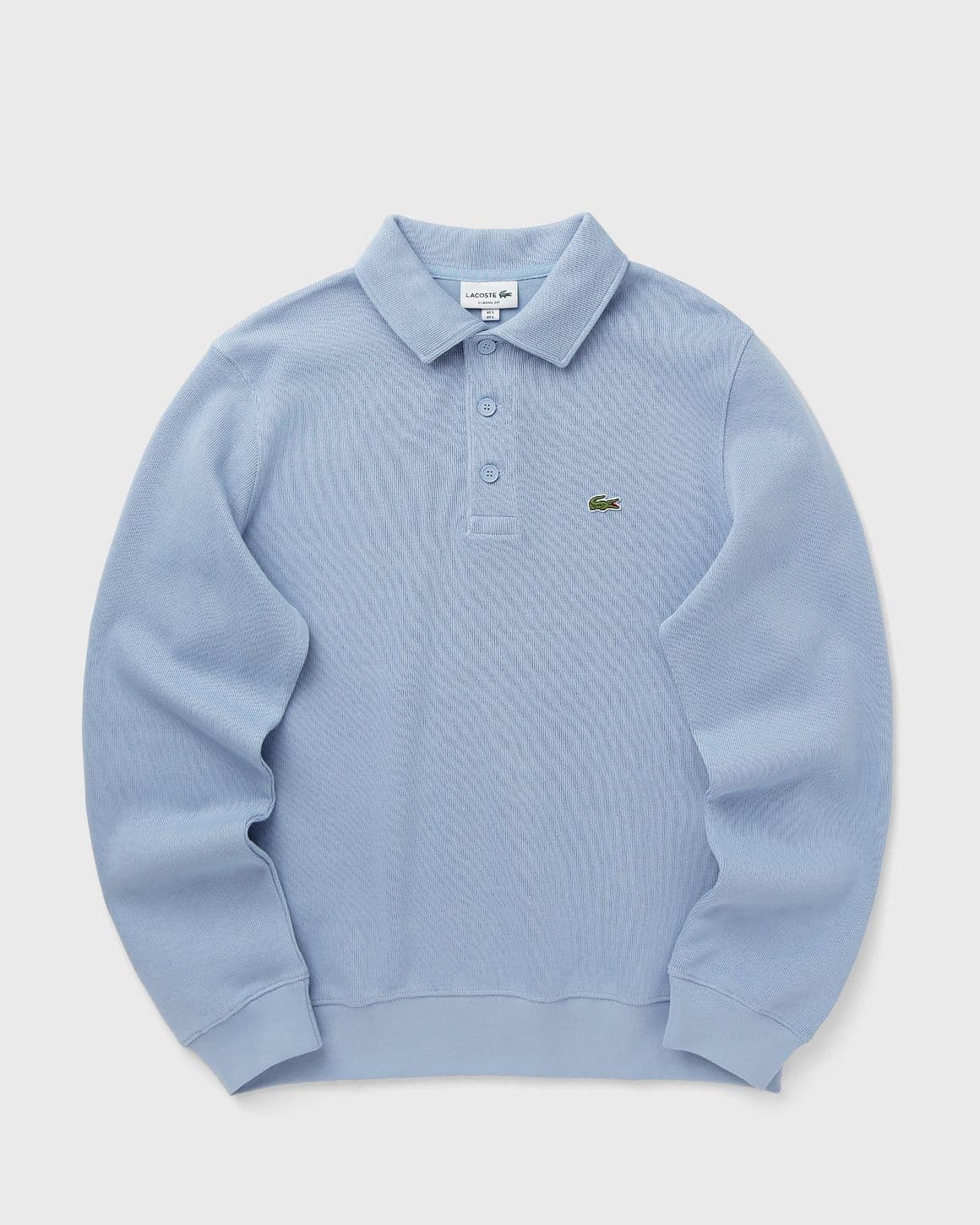 Ribbed Cotton Polo Collar Sweatshirt