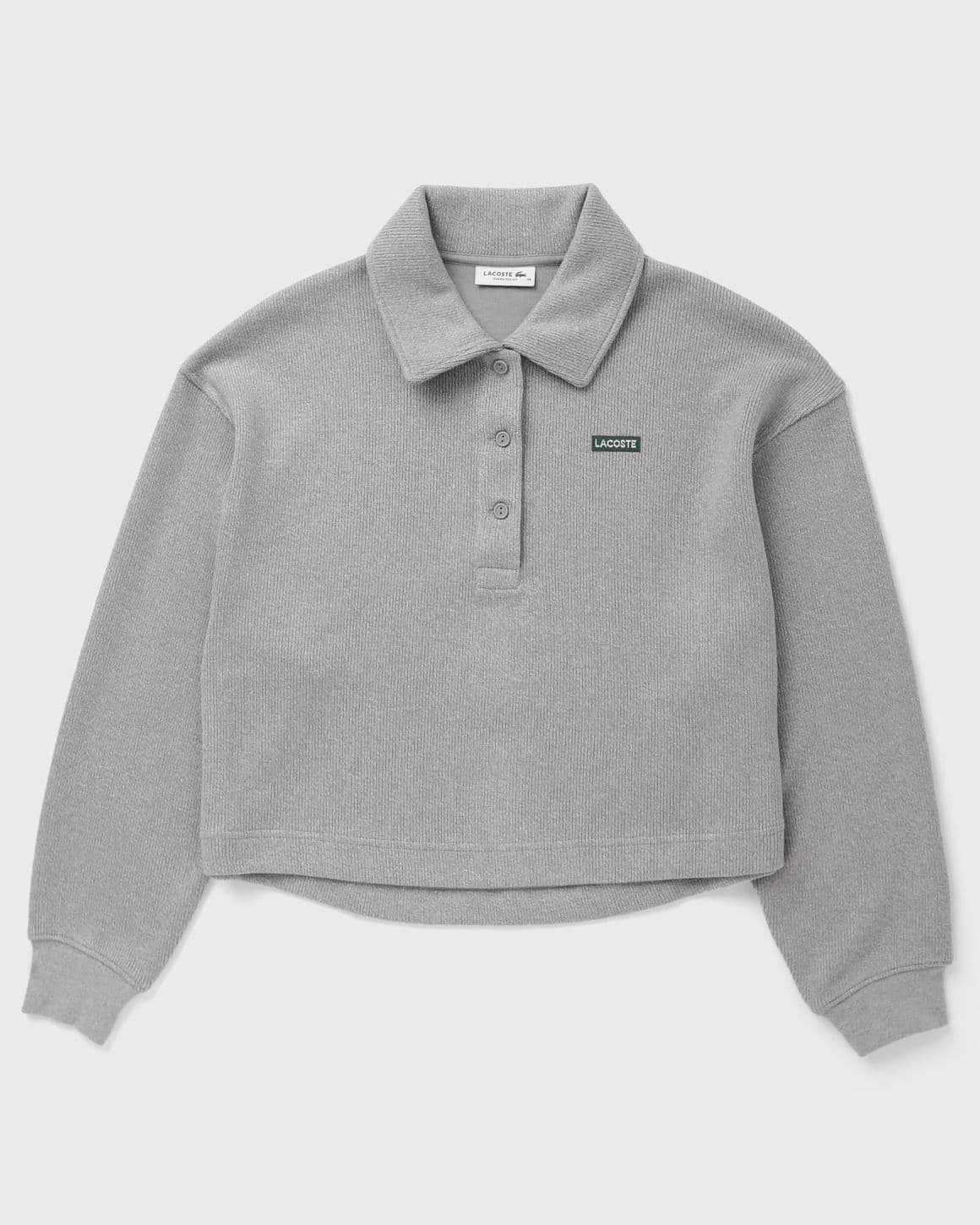 Oversized Ribbed Polo Collar Sweatshirt