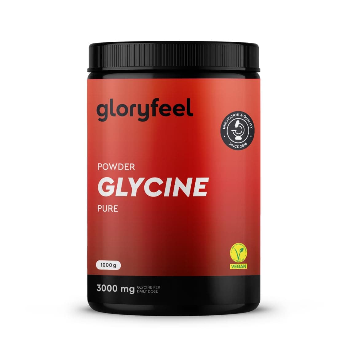 Glicina en polvo 1000g (330 porciones) - Alta Dosis 3000mg de L-glicina al día - Aminoácido puro y dulce por naturaleza - Rápida solubilidad - Probado en laboratorio, vegano y sin aditivos