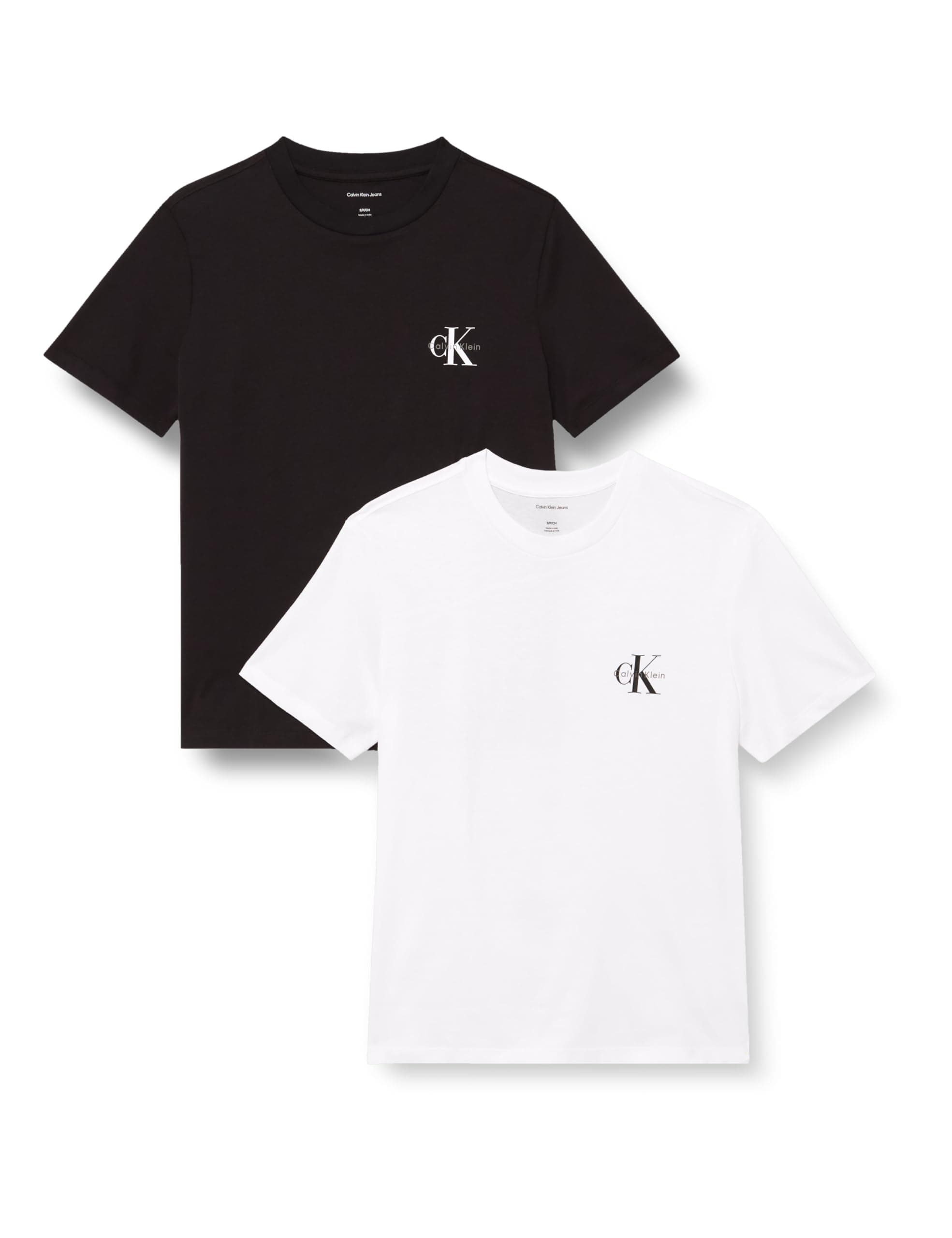 Calvin Klein Camisetas de Manga Corta Pack de 2 Mujer Logo tee con Cuello Redondo