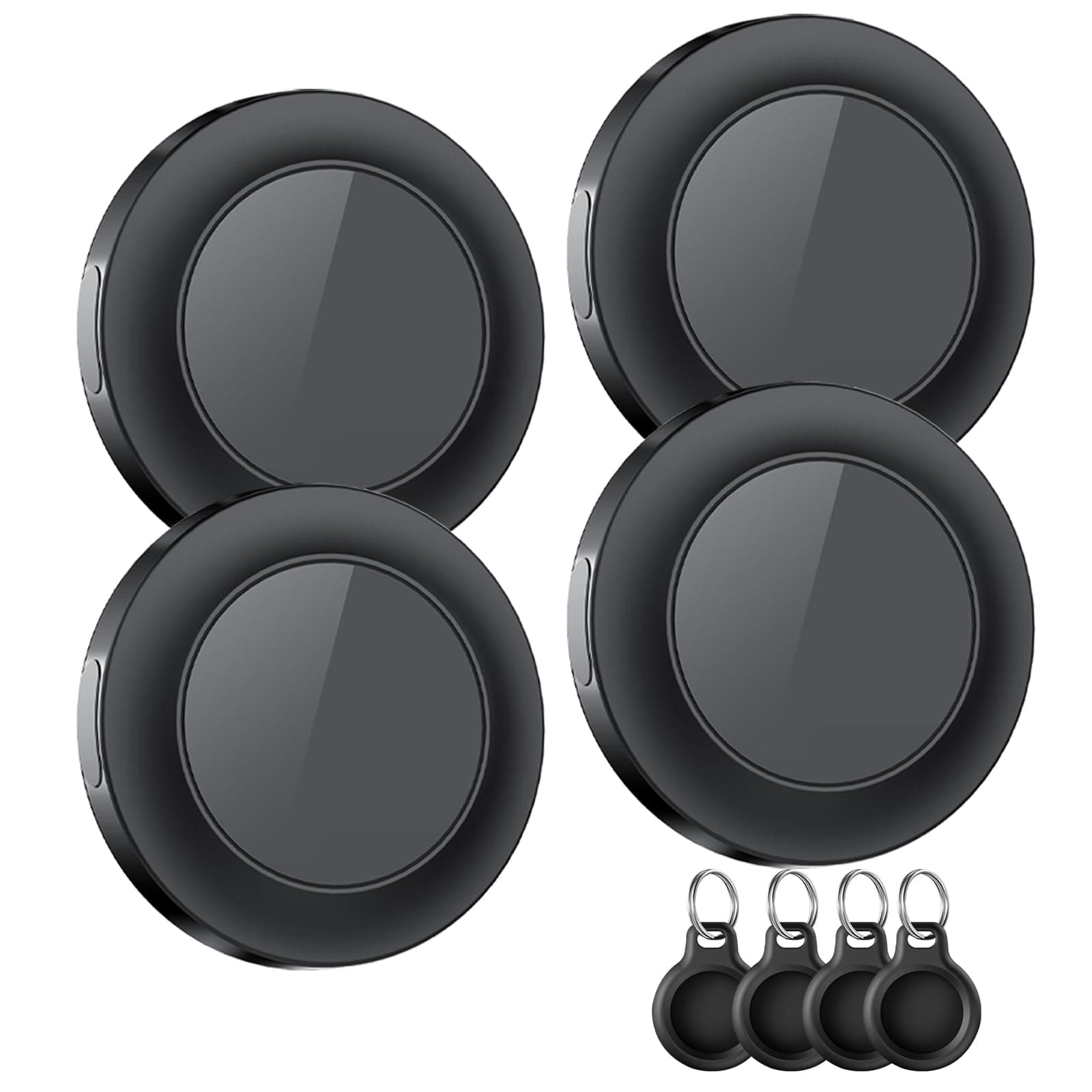 Air Tracker Tag 4 Pack, Localizador GPS, Smart Mini Localizador de Objetos Bluetooth con Apple Search (sólo iOS), IP67 Impermeable, Batería Reemplazable, Llaves/Coche/Mochila/Cartera/Maletas Viaje
