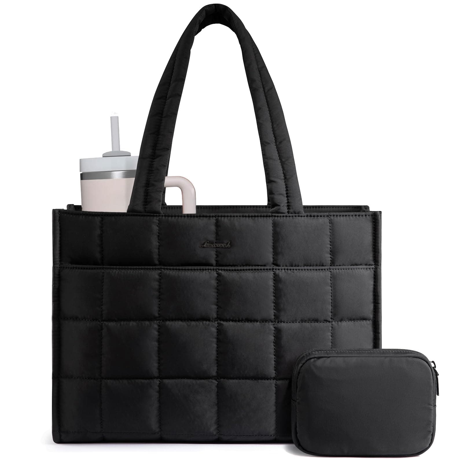 LOVEVOOK Handtasche Damen Shopper Tasche, Puffer Laptoptasche 15.6 Zoll Arbeitstasche Aktentasche, Groß Tote Bag Women Lehrertasche Schultasche Schultertasche Handbags für Uni Business Schule