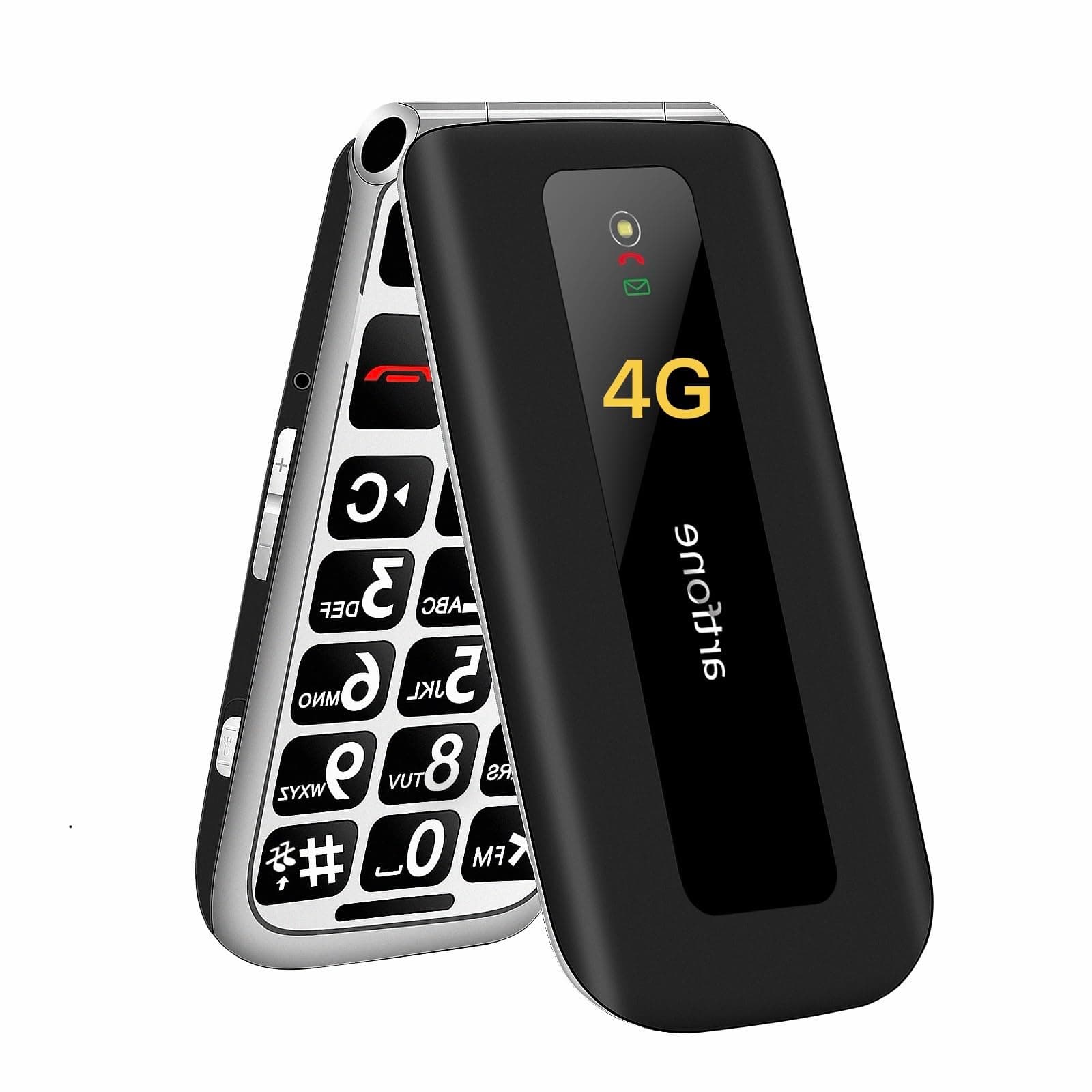 artfone F30 Noir - 4G Telephone Portable Senior Débloqué丨Téléphone Portable à Clapet avec Grandes Touches丨Bouton SOS丨écran de 2.4" 丨Station de Charge丨Fonction de Rappel de l'heure丨Radio FM