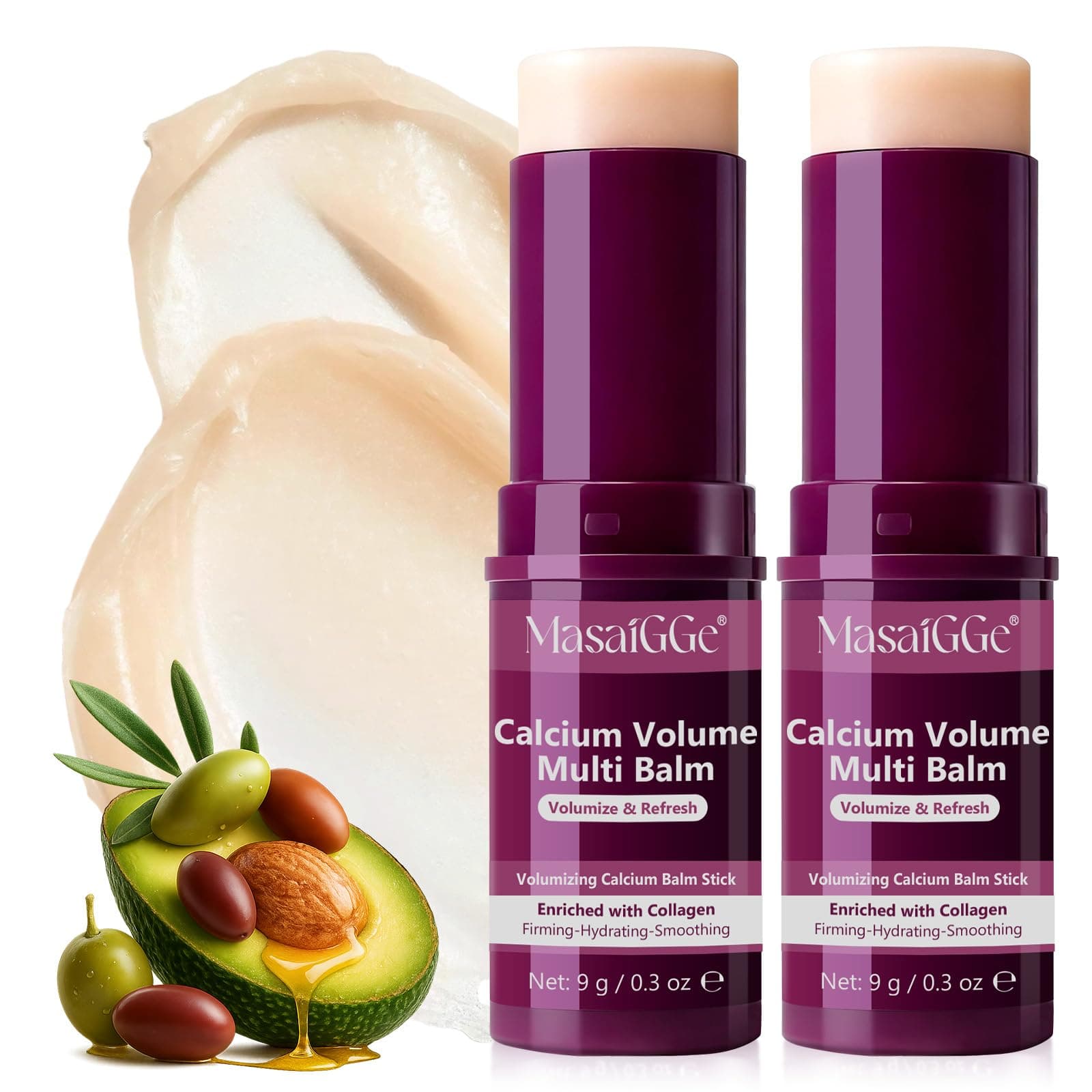 Calcium Volume Multi Balm, Calcium Multi Balm Stick, barra de hidratante de colágeno coreano, antienvejecimiento, caída, arrugas, adecuado para los ojos, la cara, el cuello (2)