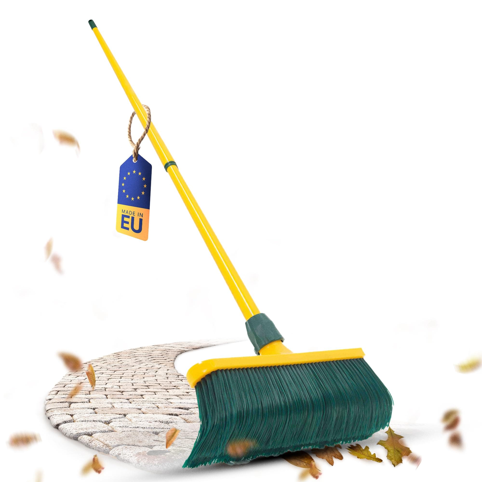 Novaliv Krallenbesen Set 30 cm Kunststoff mit Teleskopstiel gebogenen Borsten Gartenbesen Straßenbesen Kehrbesen Laubbesen (1, 30 cm Besen mit Stiel)