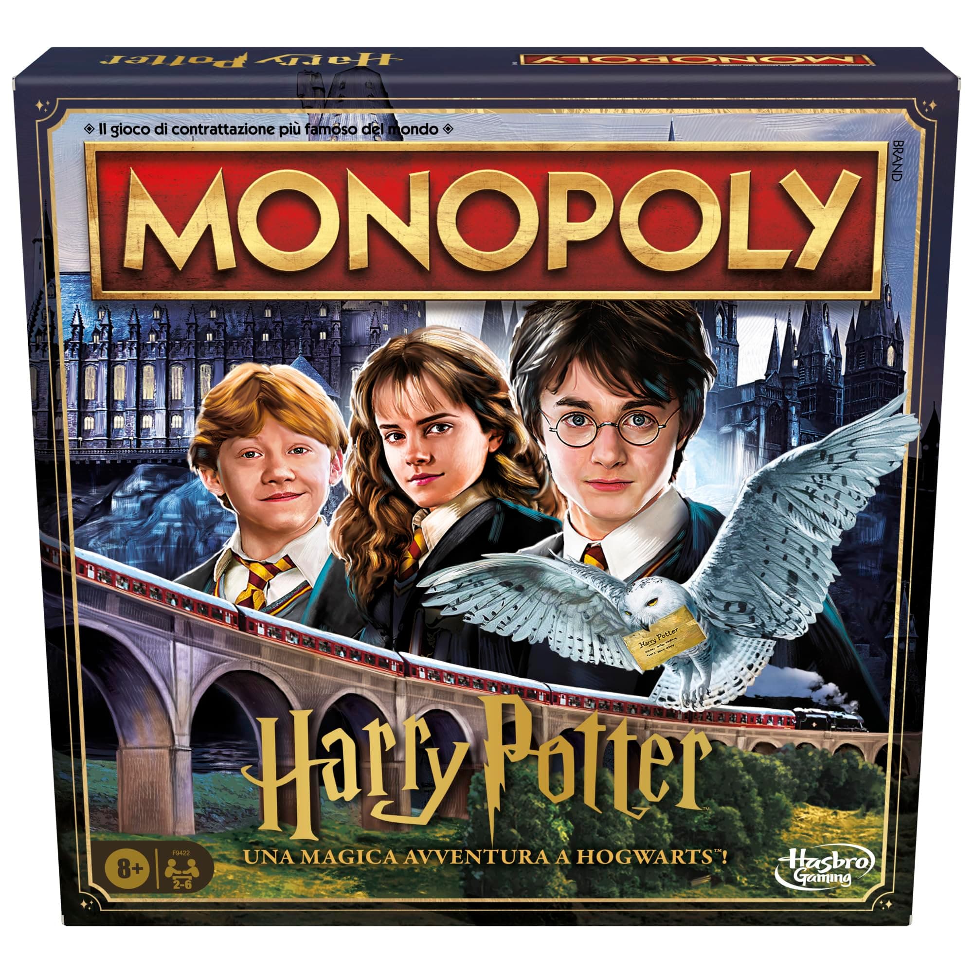 Hasbro Gaming Monopoly, Edizione Harry Potter Una Magica Avventura a Hogwarts, Gioco da Tavolo, Giochi di Halloween, Per Bambini e Bambine da 8 Anni in Su, da 2 a 6 Giocatori, Versione in Italiano